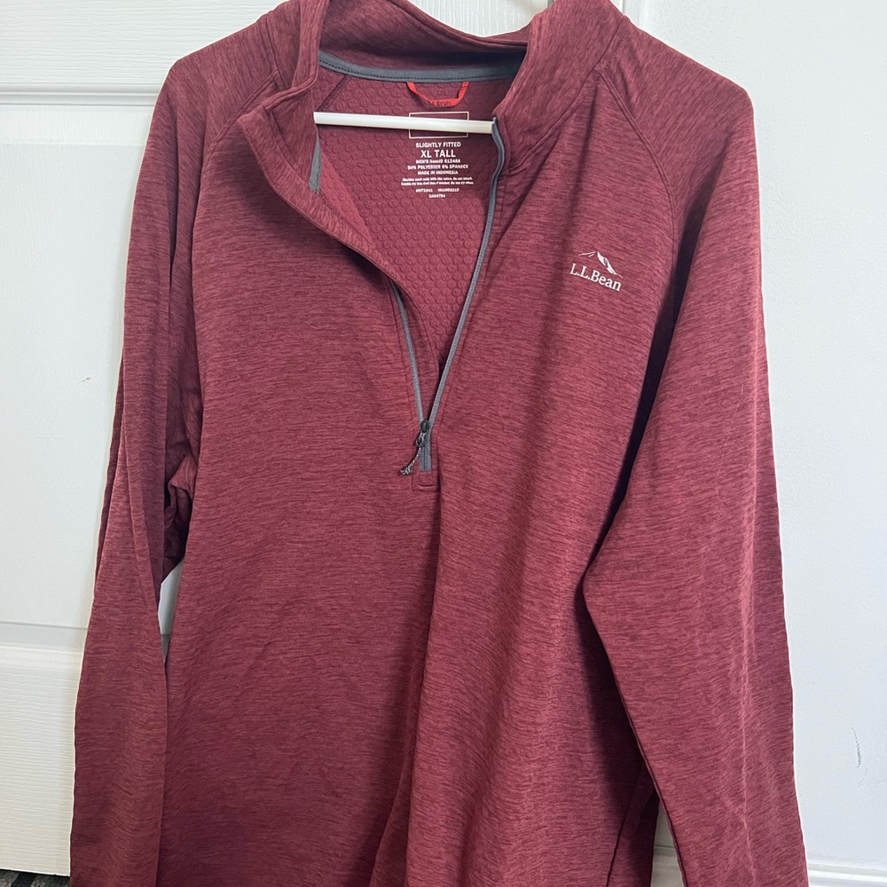 L.L. Bean Maroon Quarter-Zip Pullover
